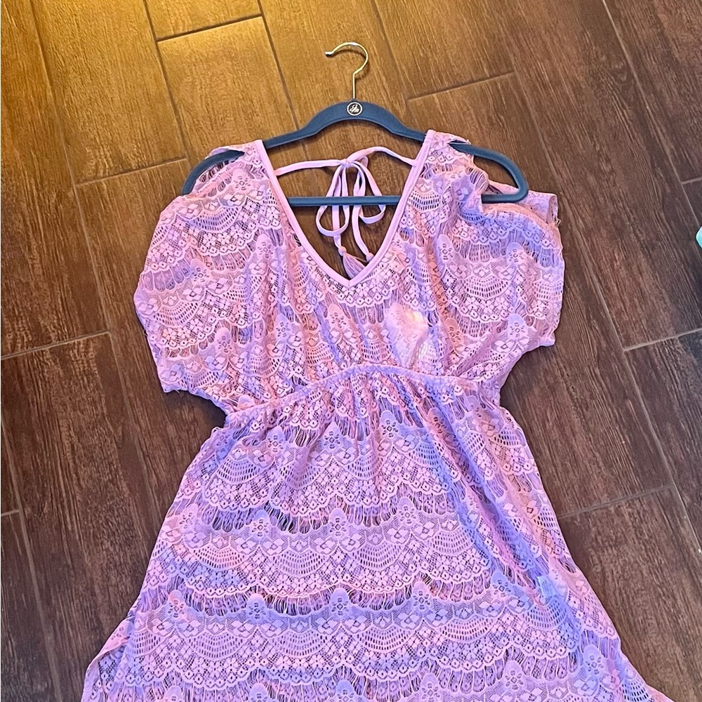 NWT Miken’s Swim Cover Up Violet Tulle Size Medium